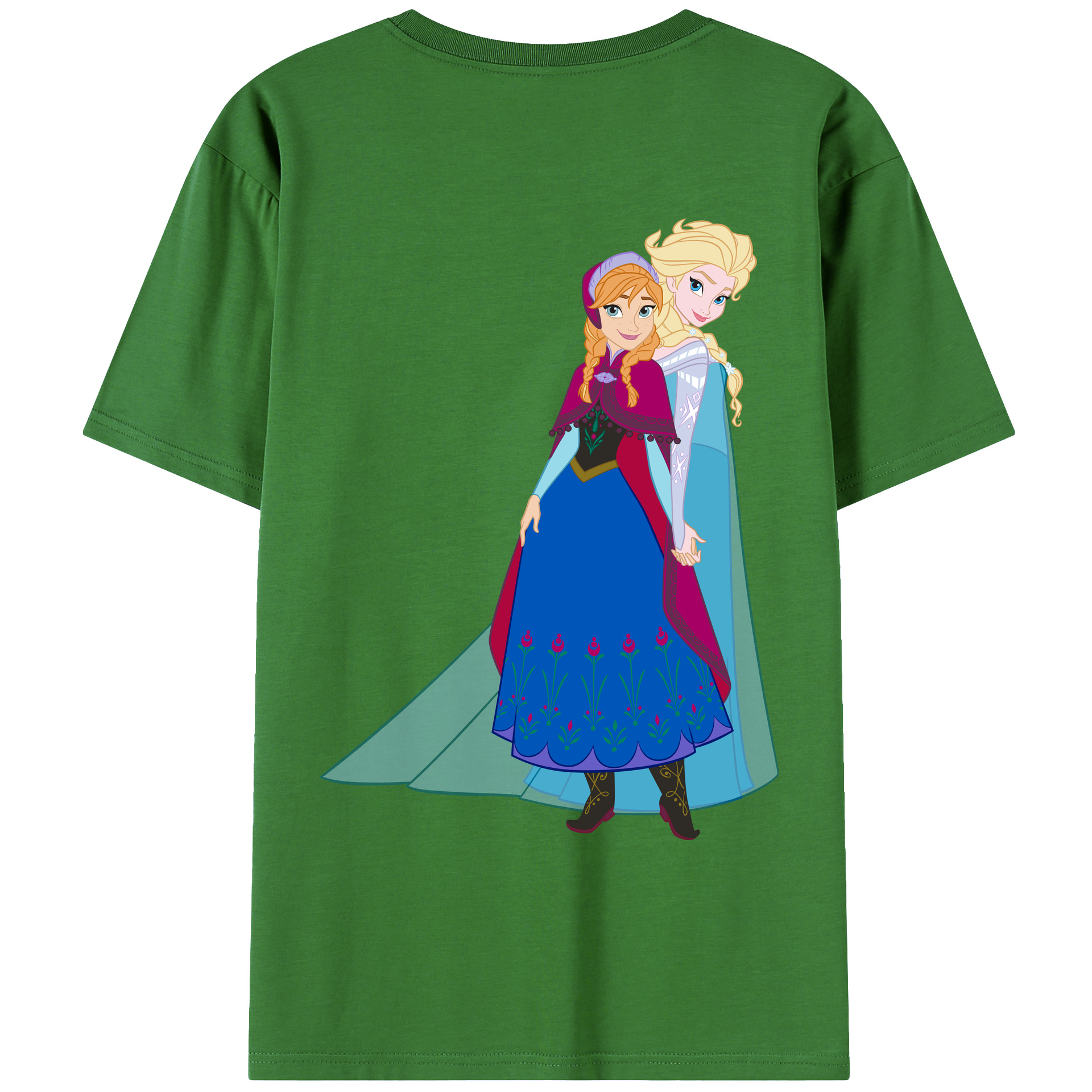 （画像用） アナと雪の女王 アンナ エルサ Frozen Anna Elsa レディース半袖Tシャツ(バックプリント)